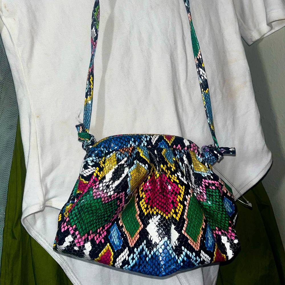 Multicolored Snake print Handbag Purse